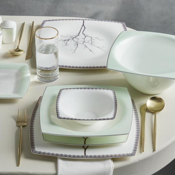 Karaca Fine Pearl Banyan 58 Parça 12 Kişilik Yemek Takımı Gold - Image 1