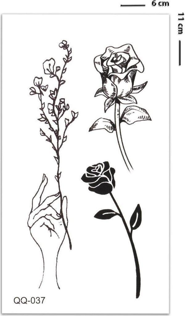 Çiçekler Kadın Geçici Dövme Aksesuar Şık Moda Yaz - Image 1