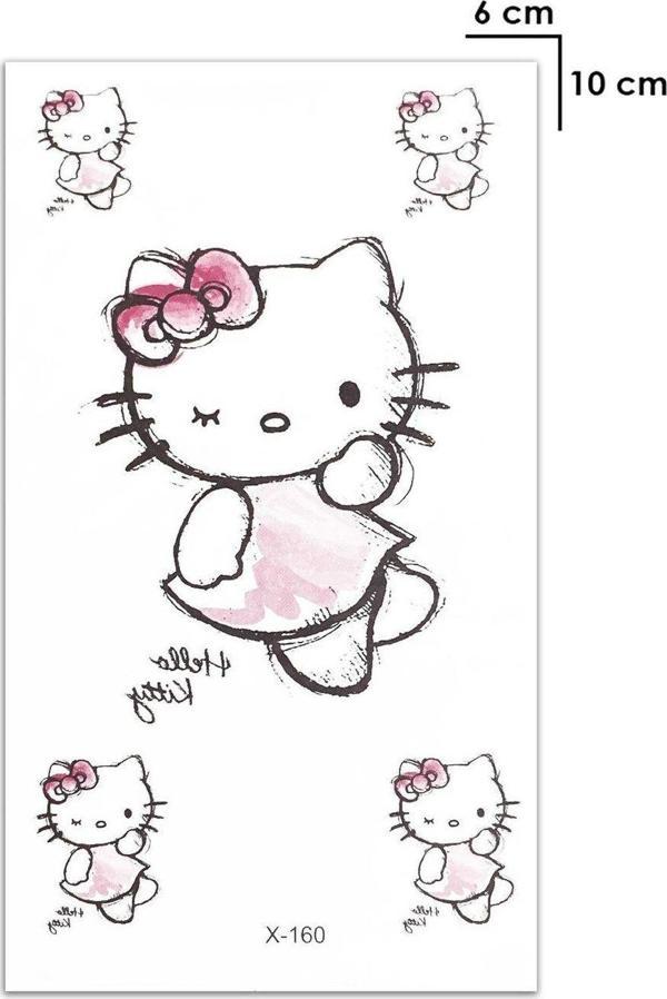 Hello Kitty Karakter Geçici Dövme Tattoo - Image 1