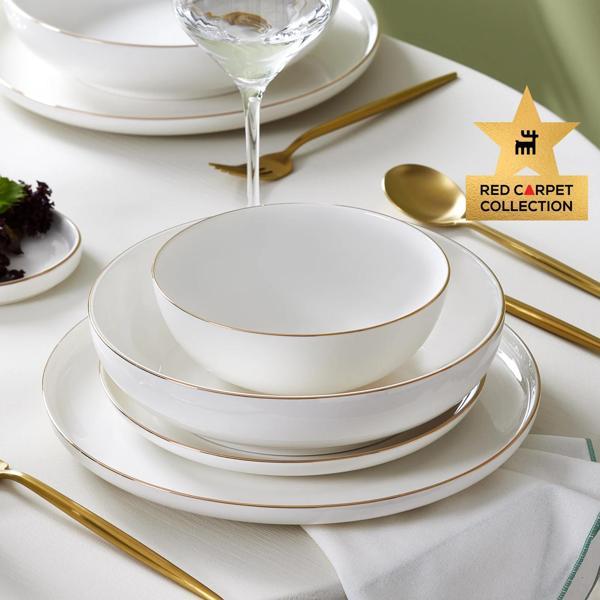 Karaca Red Carpet Collection Stream Bone Favaro 60 Parça 12 Kişilik Yemek Takımı Gold - Image 1