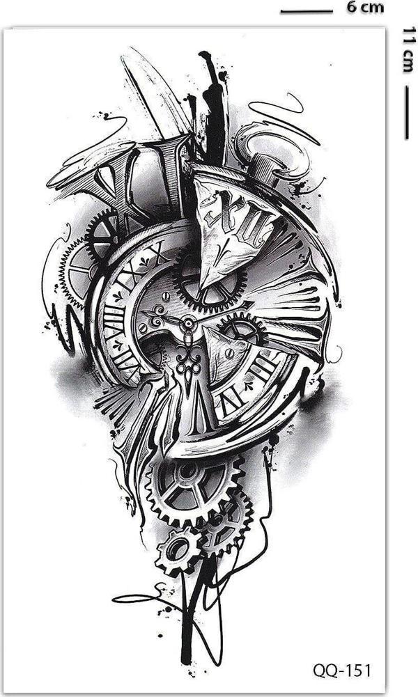 Zaman Çarkı Mini Boy Geçici Dövme Tattoo Aksesuar Şık Moda Yaz - Image 1