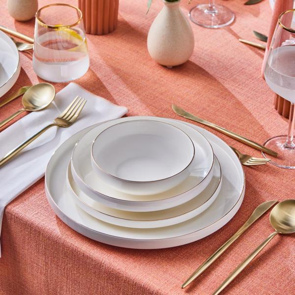 Karaca Stream Bone Saturn 24 Parça 6 Kişilik Yemek Takımı Gold - Image 1