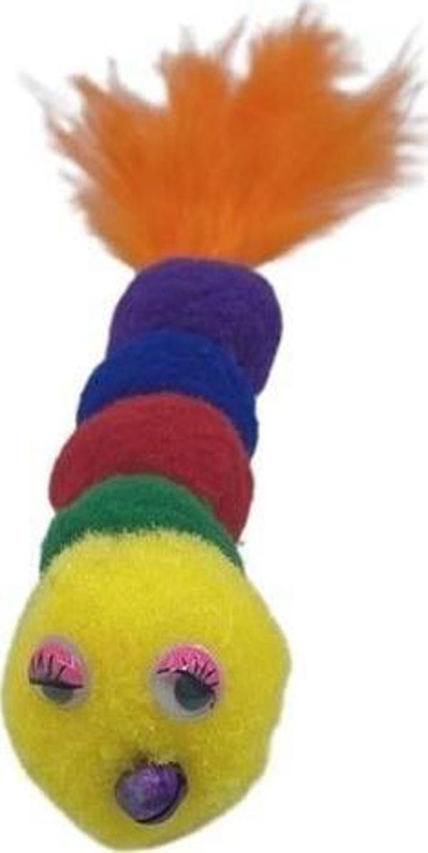 Yumuşacık İpli Tırtıl Şeklinde Rengarenk Sevimli Evcil Hayvan Oyuncağı - Image 1