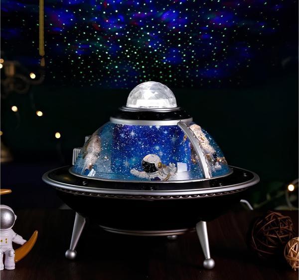 Gezegen Tasarımlı Astronotlu Işıklı Müzikli Star Master'Lı Kar Küresi Alk3201 - Image 1