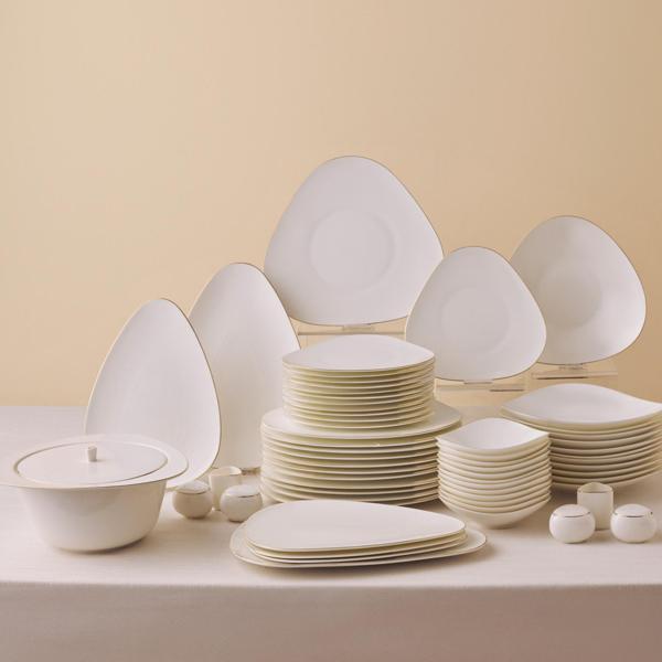 Karaca Red Carpet Collection Fine Pearl Tristan 62 Parça 12 Kişilik Yemek Takımı Gold - Image 1