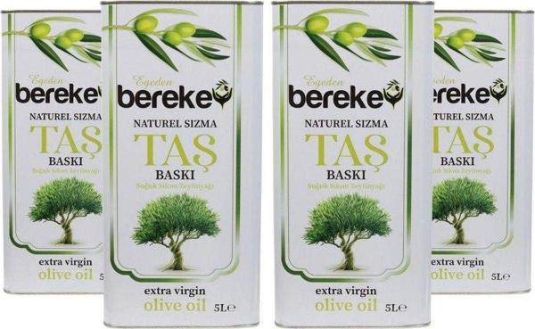 Bereke Naturel 4 Lü Sızma Soğuk Sıkım Taş Baskı Zeytinyağı 5 Litre - Image 1