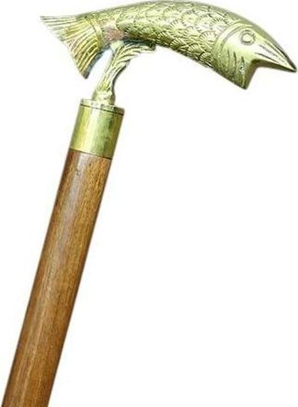 Pirinç Balık Tasarımı Baston 15155 - Image 1