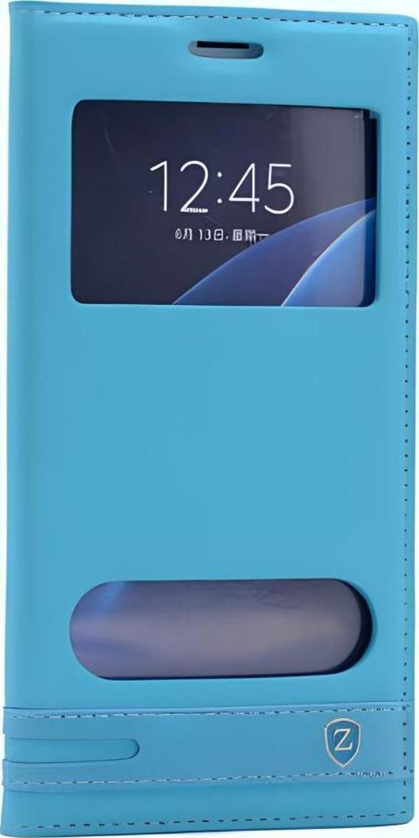 Galaxy J7 Prime Kılıf Pencereli Kapaklı Suni Deri Kılıf - Image 1