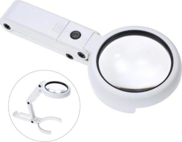 Bosile Katlanır 3,5X10X Masa Büyüteç Lup Mercek Çift Kademeli Led Işık - Image 1
