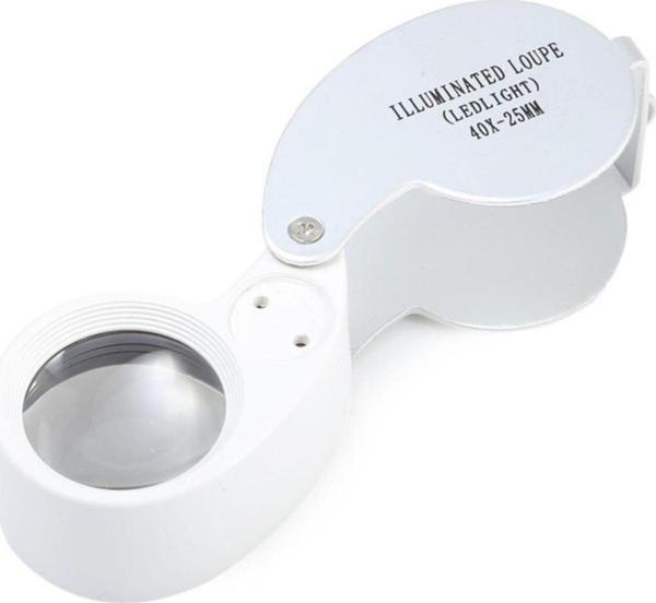 Bosile Mini 40X Lüp Led Işıklı Kuyumcu Katlanır Büyüteç Kutulu - Image 1