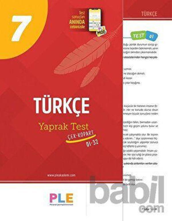 Birey PLE 7. Sınıf Türkçe 32 Yaprak Test Birey Yayınları - Birey Yayınları - Image 1