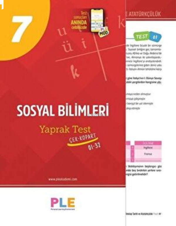 Birey PLE 7. Sınıf Sosyal Bilgiler 32 Yaprak Test Birey Yayınları - Birey Yayınları - Image 1