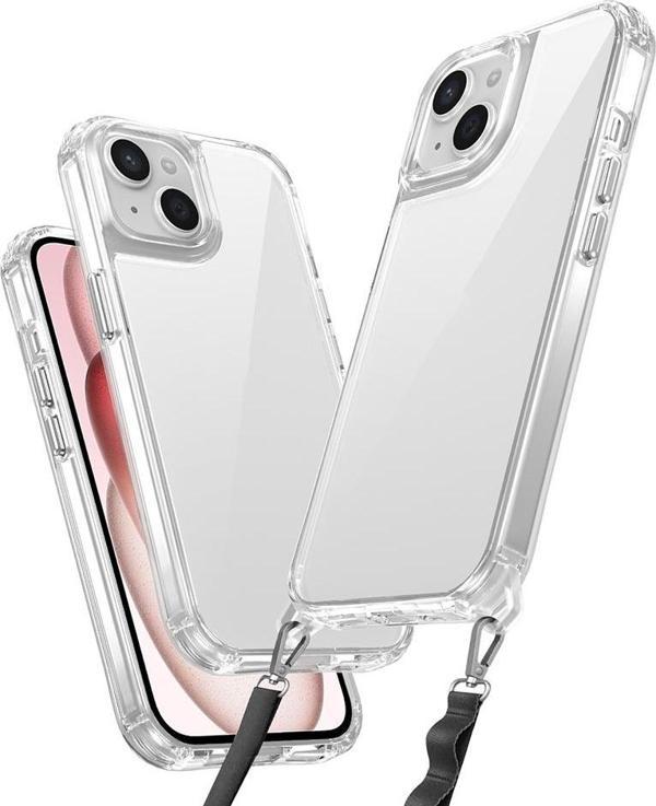 iPhone 15 Kılıf Airbagli Takılabilir Askı Aparatlı Snap Silikon Kapak - Image 1