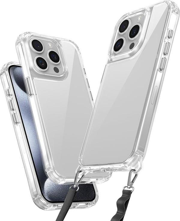 iPhone 15 Pro Kılıf Airbagli Takılabilir Askı Aparatlı Snap Silikon Kapak - Image 1