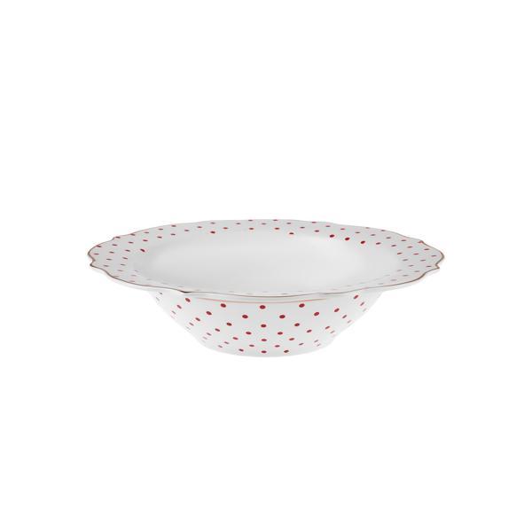 Karaca New Romantic Puantiyeli Bol Kase 25 cm Kırmızı - Image 1