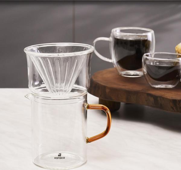 Karaca Draco Borosilikat Cam Dripper Kahve/Filtre Kahve Demleme Ekipmanı 450 Ml Orange - Image 1