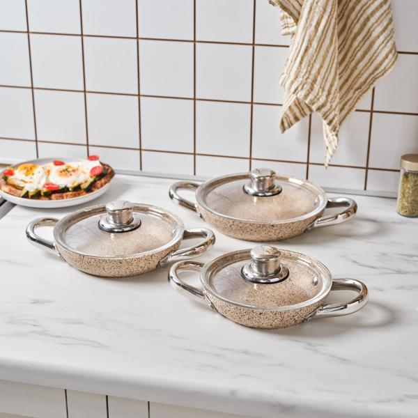 Karaca Biogranit Nare 6 Parça Sahan Seti Kahverengi - Image 1