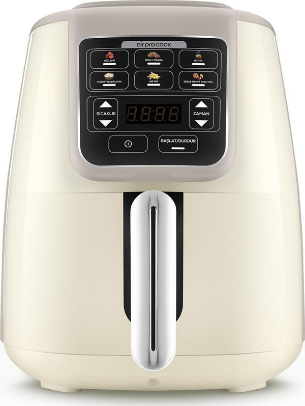 Karaca Air Pro Cook Köz Steel Xl Çelik Hazneli Airfryer Iconic Beige 4 Litre 4 Kişilik - Image 1