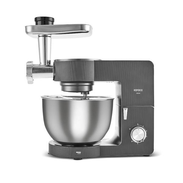 Karaca Multichef Ultra Kıyma Çekme/Sucuk-Sosis/İçli Köfte Aparatlı Hamur Yoğurma Makinesi Antrasit 2000W 7L - Image 1