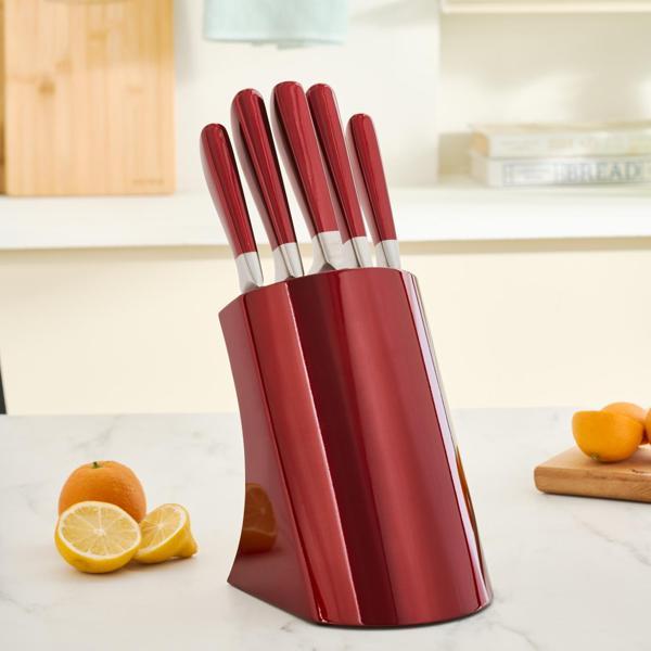 Samuray Flash Red Japon Çeliği 6 Parça Standlı Bıçak Seti - Image 1