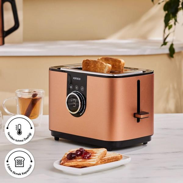 Karaca 2303 Inox 2 Dilim Kapasiteli Ekmek Kızartma Makinesi Bronze - Image 1