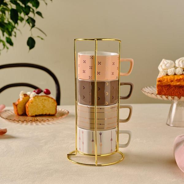 Karaca Versay 4'Lü Standlı Kupa Seti 180 Ml - Image 1