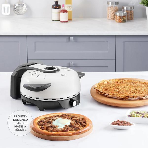 Karaca Gastro 10 in 1 Pizza Lahmacun ve Tandır Ekmeği Makinesi Biodiamond Soft Cream - Image 1