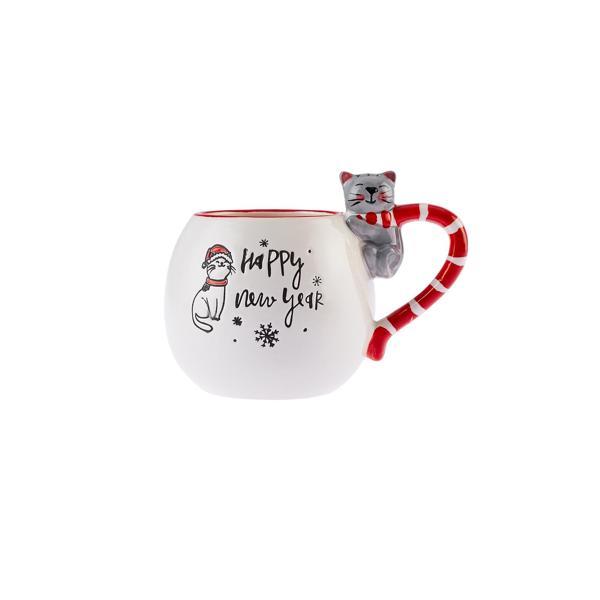 Karaca New Year Yılbaşı Cat Kupa 450 ml - Image 1