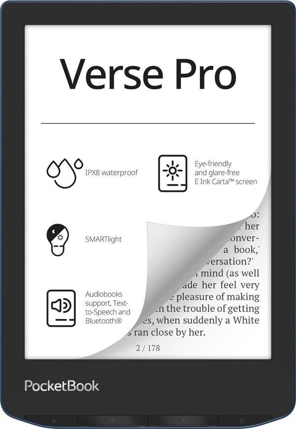 PocketBook Verse Pro E-Okuyucu | Su Geçirmez | 6'' E-Ink Carta™ HD | Sesli Kitap | Metinden Sese Fonksiyonu | Ayarlanabi - Image 1