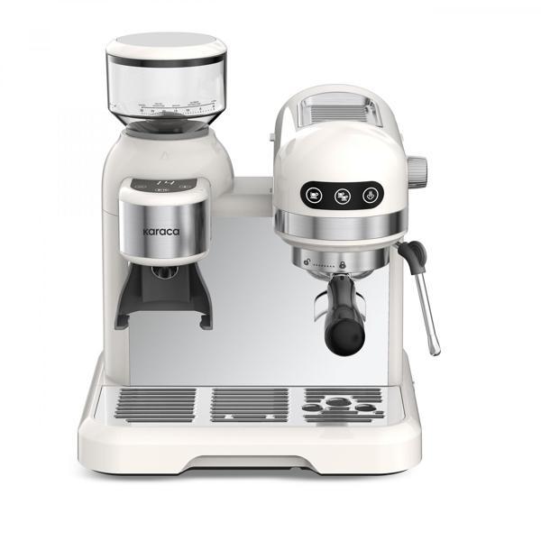 Karaca Coffeemaid Kahve Öğütücülü, Süt Köpürtücülü, 19 Bar Basınçlı Espresso, Latte, Cappuccino, Americano Makinesi White 1,4L 1550W - Image 1