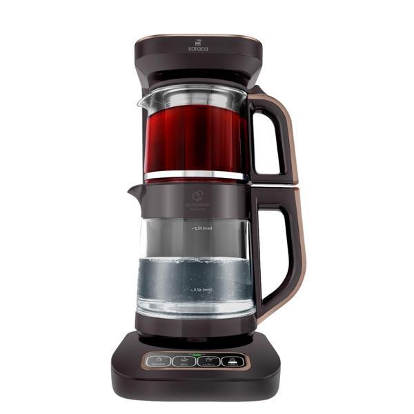 Karaca Çaysever Robotea Pro Connect 4 in 1 Konuşan Cam Çay Makinesi Walnut Brown - Image 1