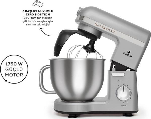 Karaca Mastermaid Chef Pro Çift Kollu Stand Mikser Cool Gray 1750 W - Image 1