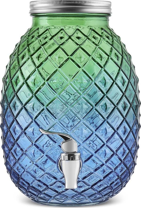 Karaca Melonto Musluklu Cam Sebil Mavi Yeşil 4650 Ml - Image 1