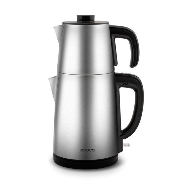Karaca Gastro Dem 2 in 1 Çelik Çay Makinesi ve Su Isıtıcı Inox Chrome - Image 1