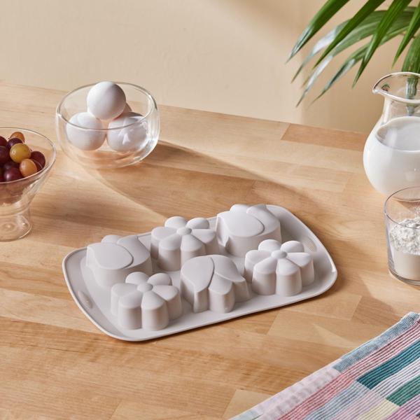 Crick Crack Harmony 6'Lı Çiçekli Silikon Muffin Kalıbı 27,5 Cm - Image 1