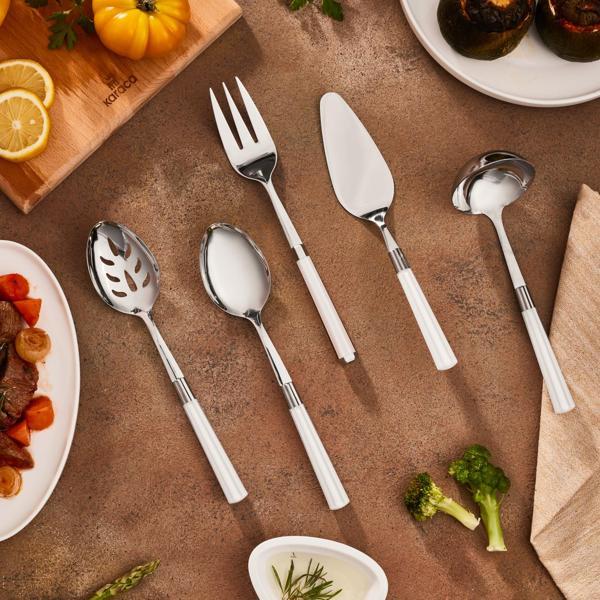 Karaca Fluca 5 Parça Servis Seti Beyaz - Image 1