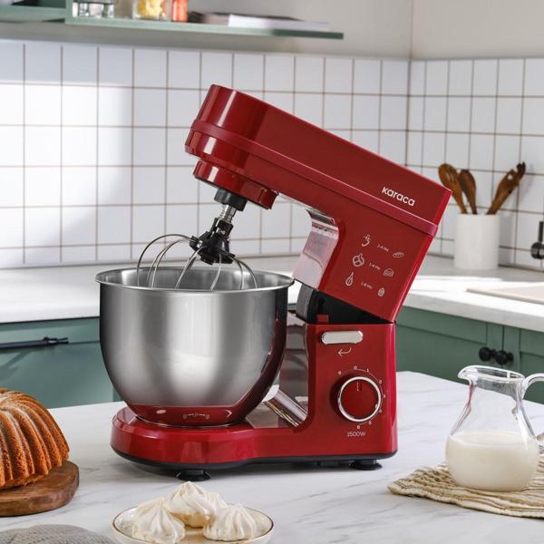 Karaca Maestrochef Stella Stand Mikser Cherry Red 1500W 5 Litre - Image 1