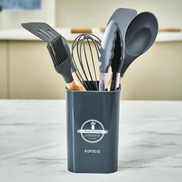 Karaca Zoey 7 Parça Silikon Servis Seti Antrasit - Image 1