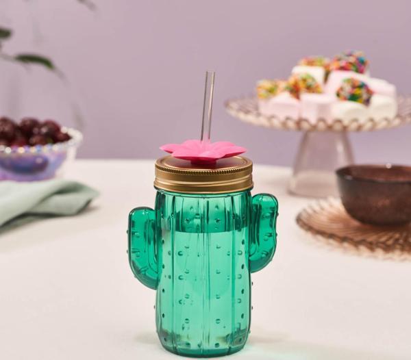 Karaca Kaktüs Transparent Pipetli Su Şişesi 350 Ml - Image 1