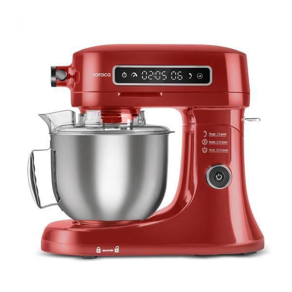 Karaca Pro Artisan Dijital Ekran Zaman Ayarlı Döküm Hamur Yoğurma Makinesi  Red 1600W 5L - Image 1