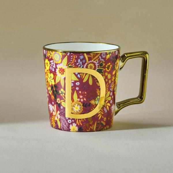 Karaca Flower D Harfli Kupa 350 ml - Image 1