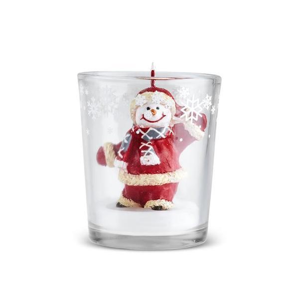 Karaca New Year Yılbaşı Snowman Bardak Mum 5.5x5.5x6.5 cm - Image 1