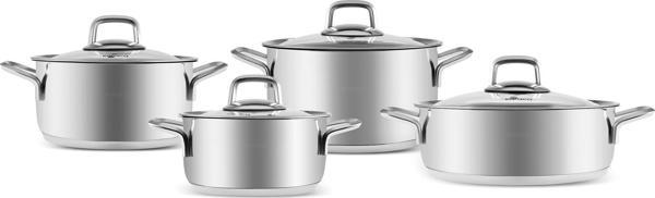 Karaca Pekin Powersteel 316+ 8 Parça İndüksiyon Tabanlı Çelik Tencere Seti - Image 1