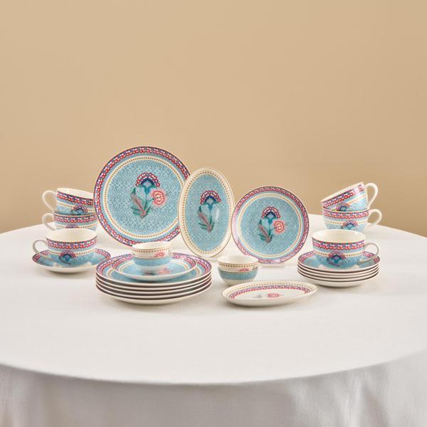 Karaca Forever Bone Spello 26 Parça 6 Kişilik Kahvaltı Takımı Blue - Image 1