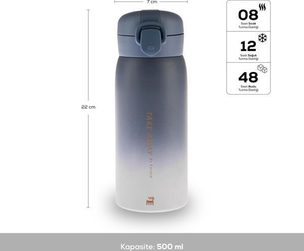 Karaca Paslanmaz Çelik Skyfall Çelik Sızdırmaz Termos 500 Ml Mavi 500 Ml Mavi - Image 1