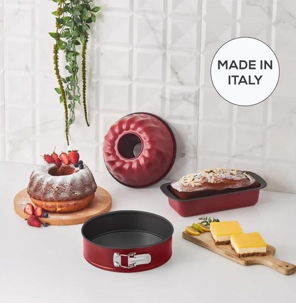 Karaca Multichef Mito Red 3 Parça Karbon Çelik Kek Kalıbı Seti - Image 1