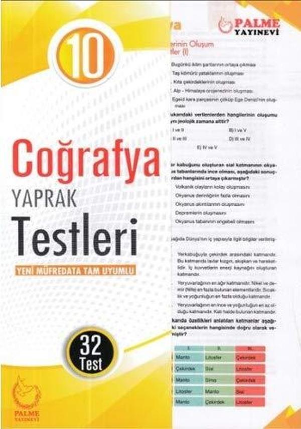 Yaprak Test 10.Sınıf Coğrafya - Palme Yayınları - Palme Yayınları - Image 1