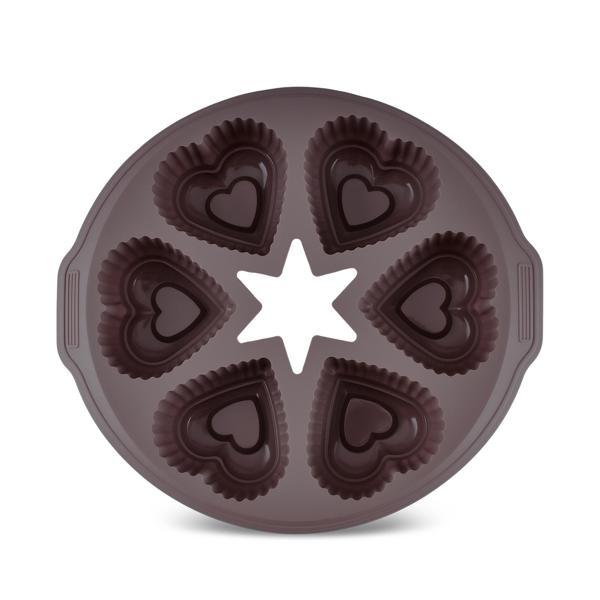 Crick Crack Harmony 6'lı Kalpli Silikon Muffin Kalıbı - Image 1