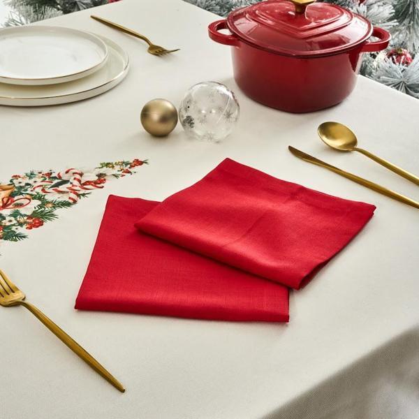 Karaca New Year Yılbaşı Carol 2'Li Peçete Kırmızı 40X40 Cm - Image 1