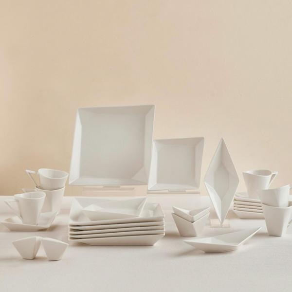Karaca Forever Bone Origami 26 Parça 6 Kişilik Kahvaltı Takımı - Image 1
